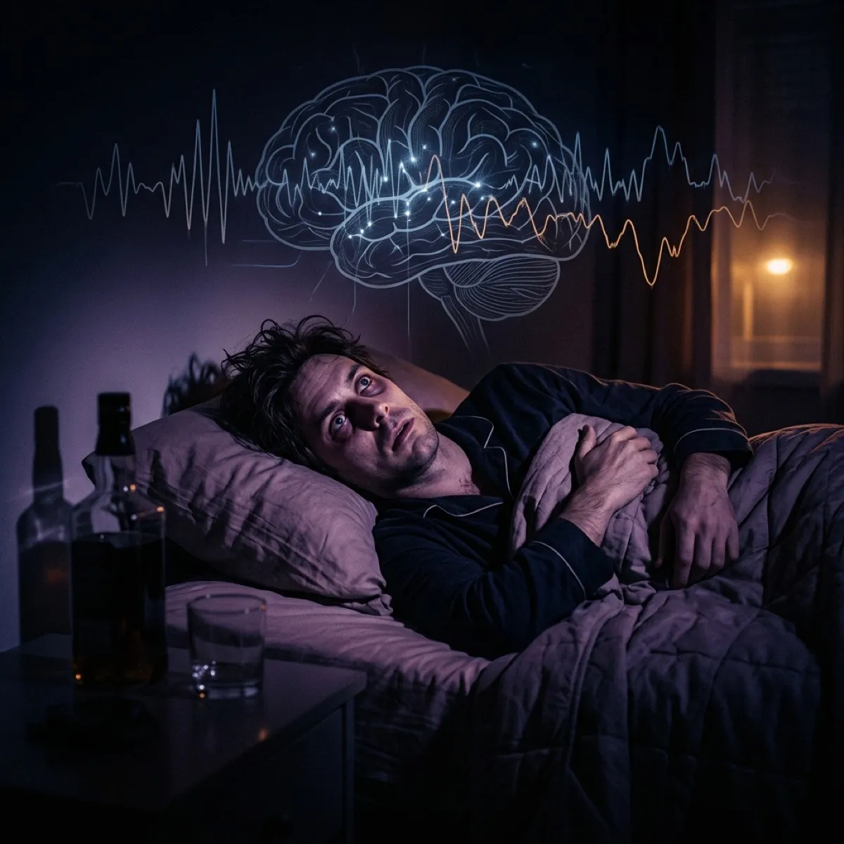 Алкоголь и нарушение сна — человек не может заснуть